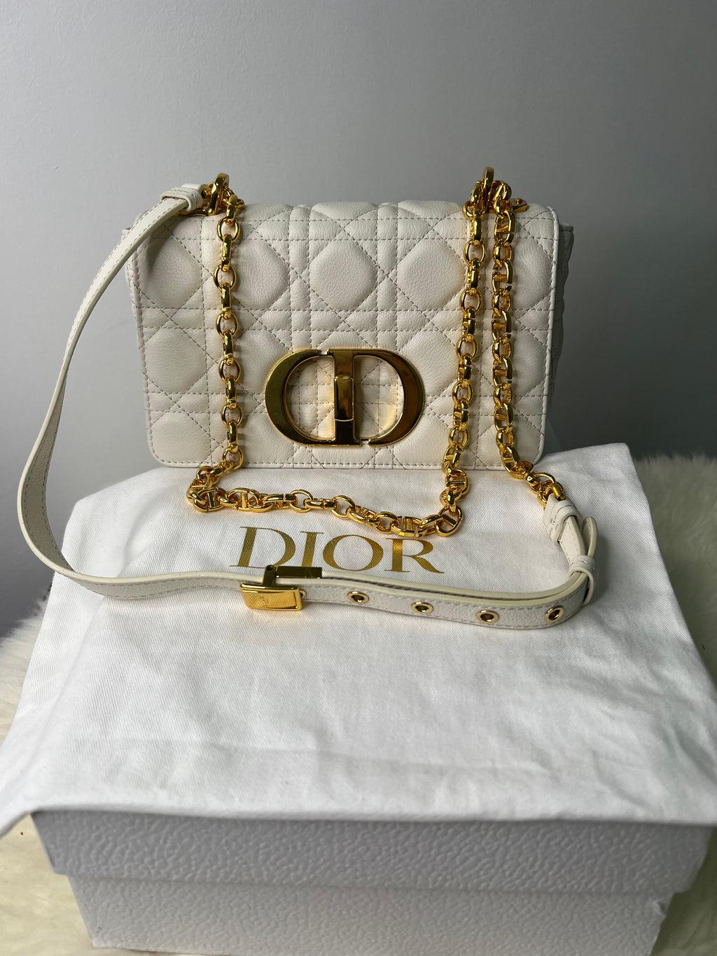Preloved Dior Caro Small Ivory