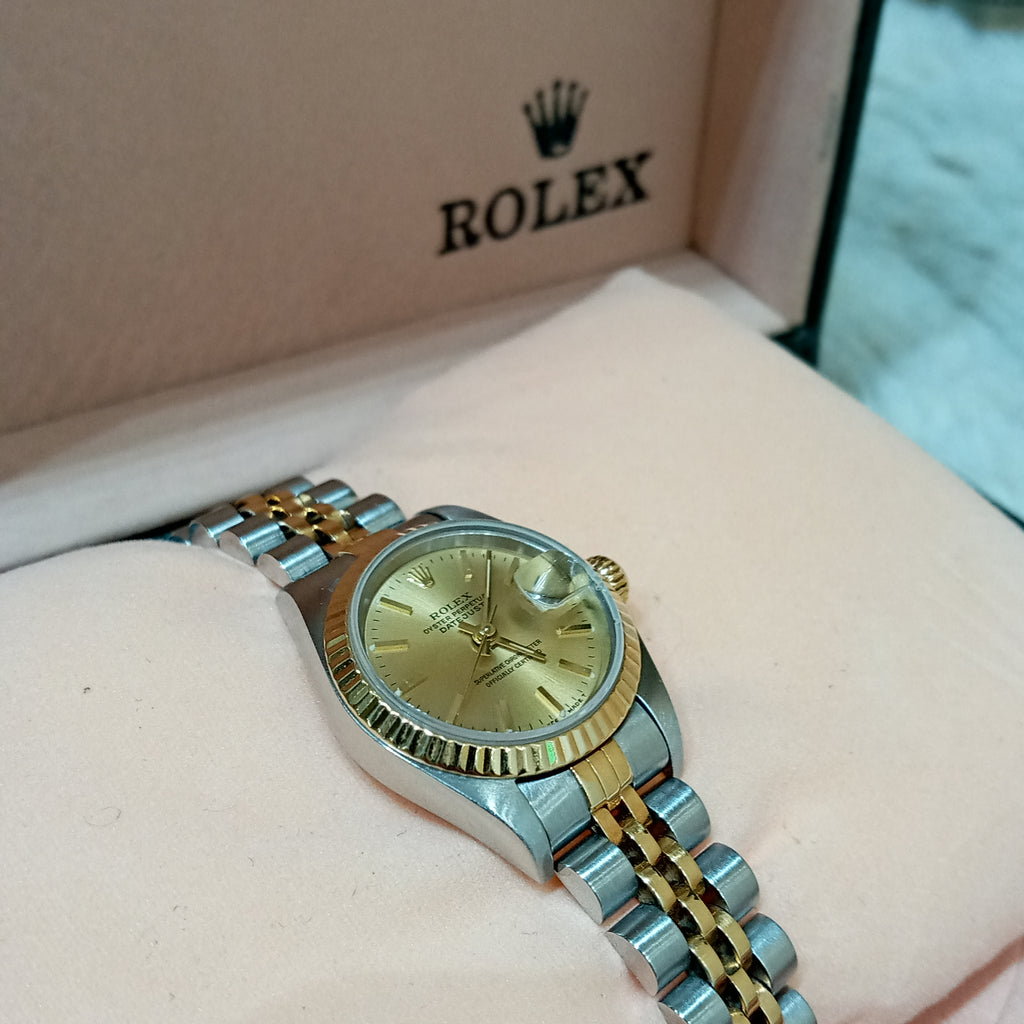 Preloved Rolex Ladies 26mm Oyster Perpetual Datejust Champagne Dial