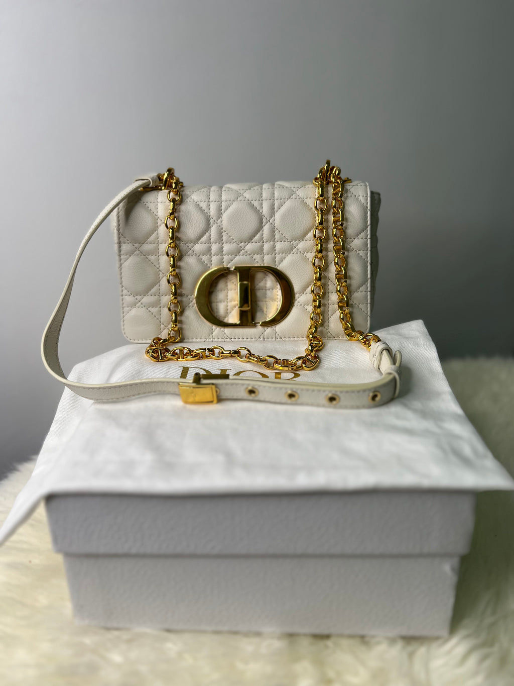 Preloved Dior Caro Small Ivory