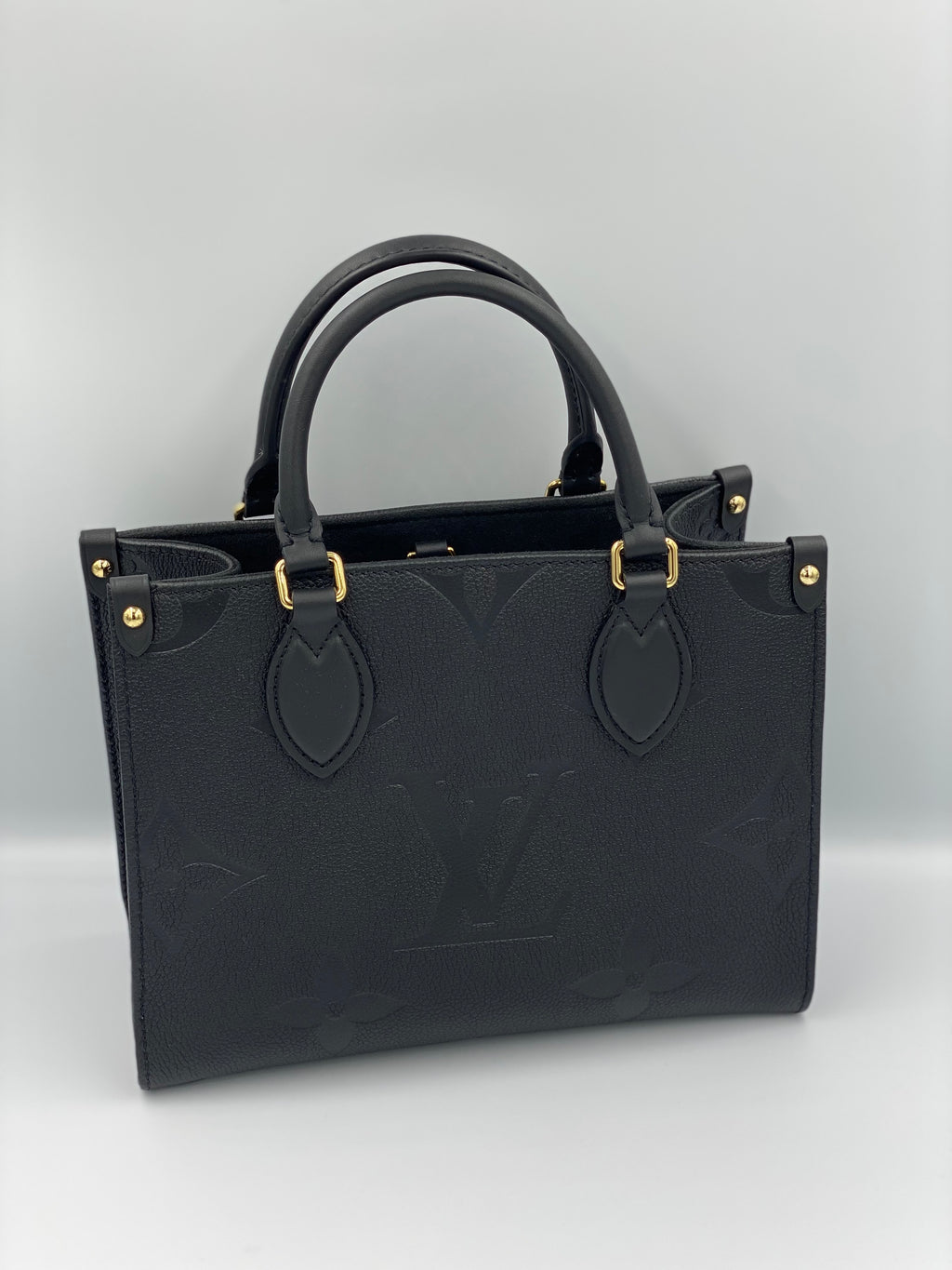 New in Box Louis Vuitton Black Logo On the Go GM Tote Bag at