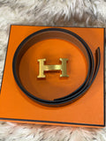 Like New Hermes Belt Reversible Gold Buckle
