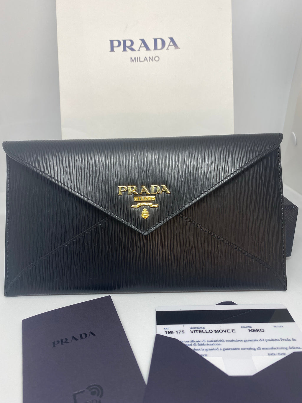 Brand New Prada Vitello Move Envelope Wallet