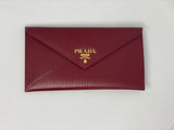 Like New Prada Vitello Ruby Envelope Wallet