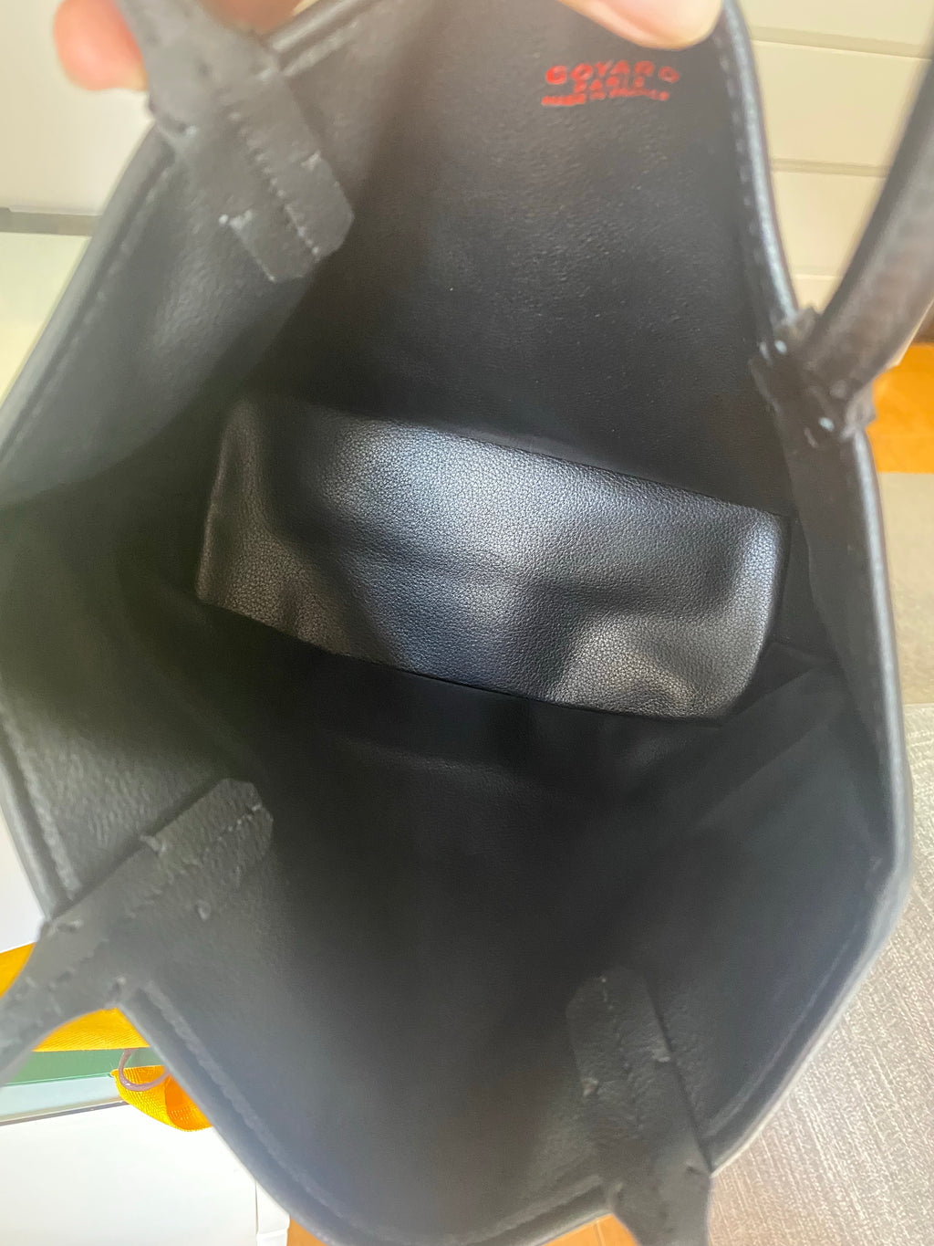 Goyard Anjou Mini Hand Bag Pouch Black Purse Reversible Woman Auth New  Unused