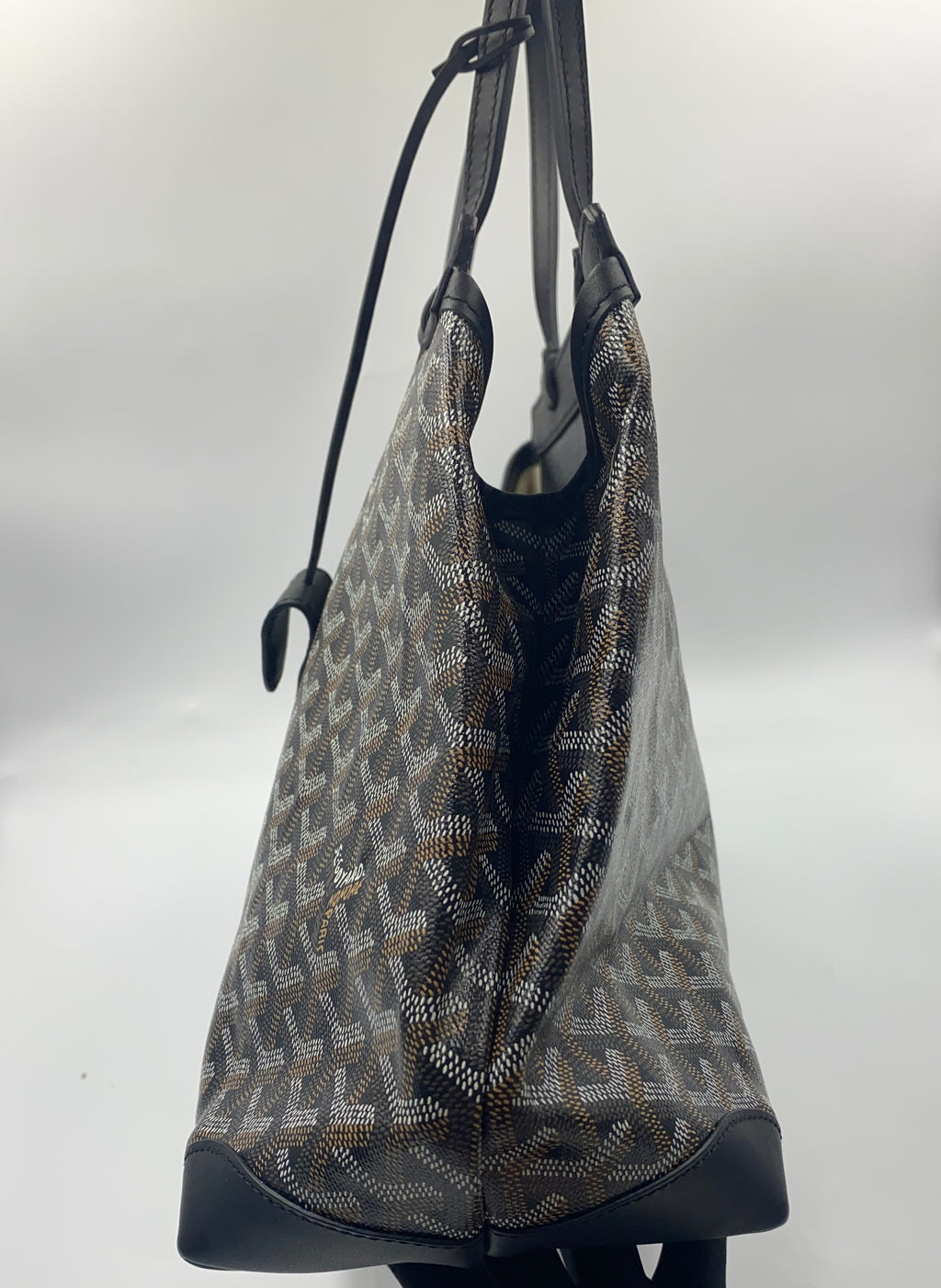 Goyard Bellechasse MM tote bag in canvas print with black leather