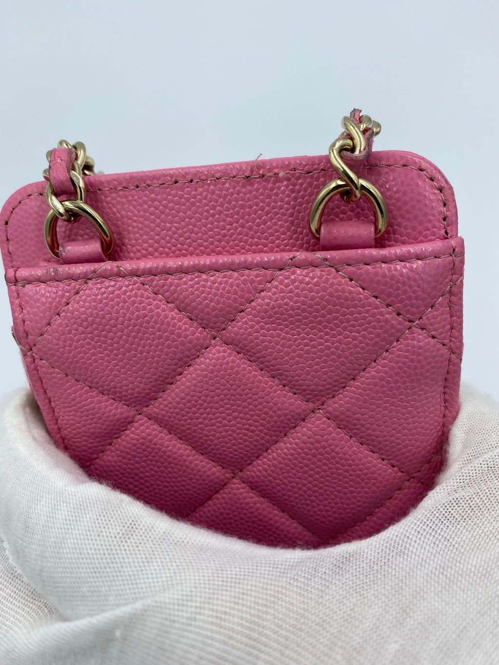Chanel Leather Pearl Crush Phone Holder Crossbody Bag