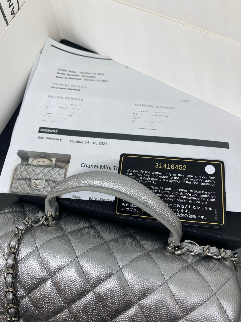 Chanel Black Rectangular Mini Top Handle Flap Bag